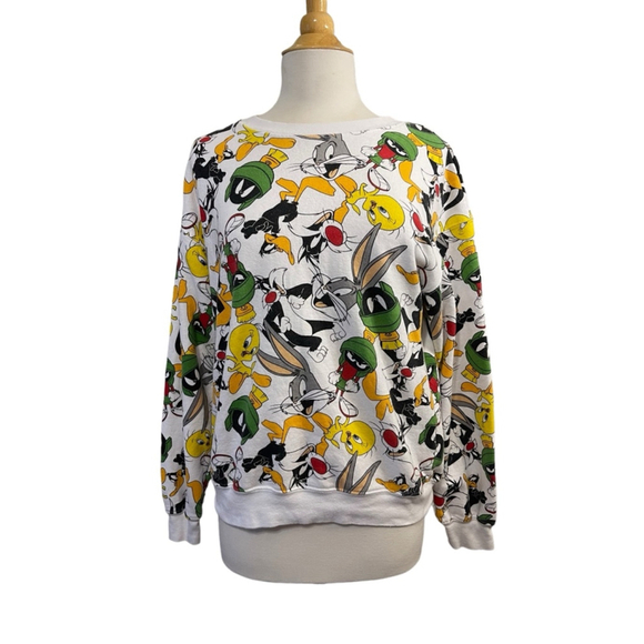 Kids Looney Tunes Sweatshirt M White Multi - Picture 1 of 5